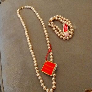 Menorca faux vintage pearl necklace and bracelet. New with tags.